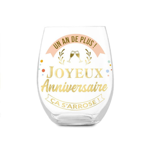 Verre rond "Joyeux anniversaire"