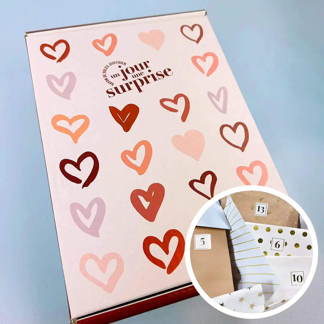 Box "Coeur d’amour" avec 1 cadeau par jour