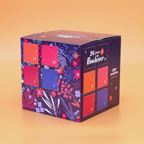 Calendrier de l'avent cube Floral à personnaliser