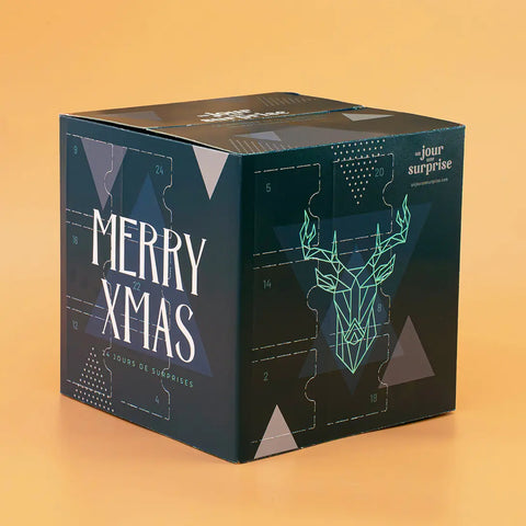 Calendrier de l'avent cube Cerf à personnaliser