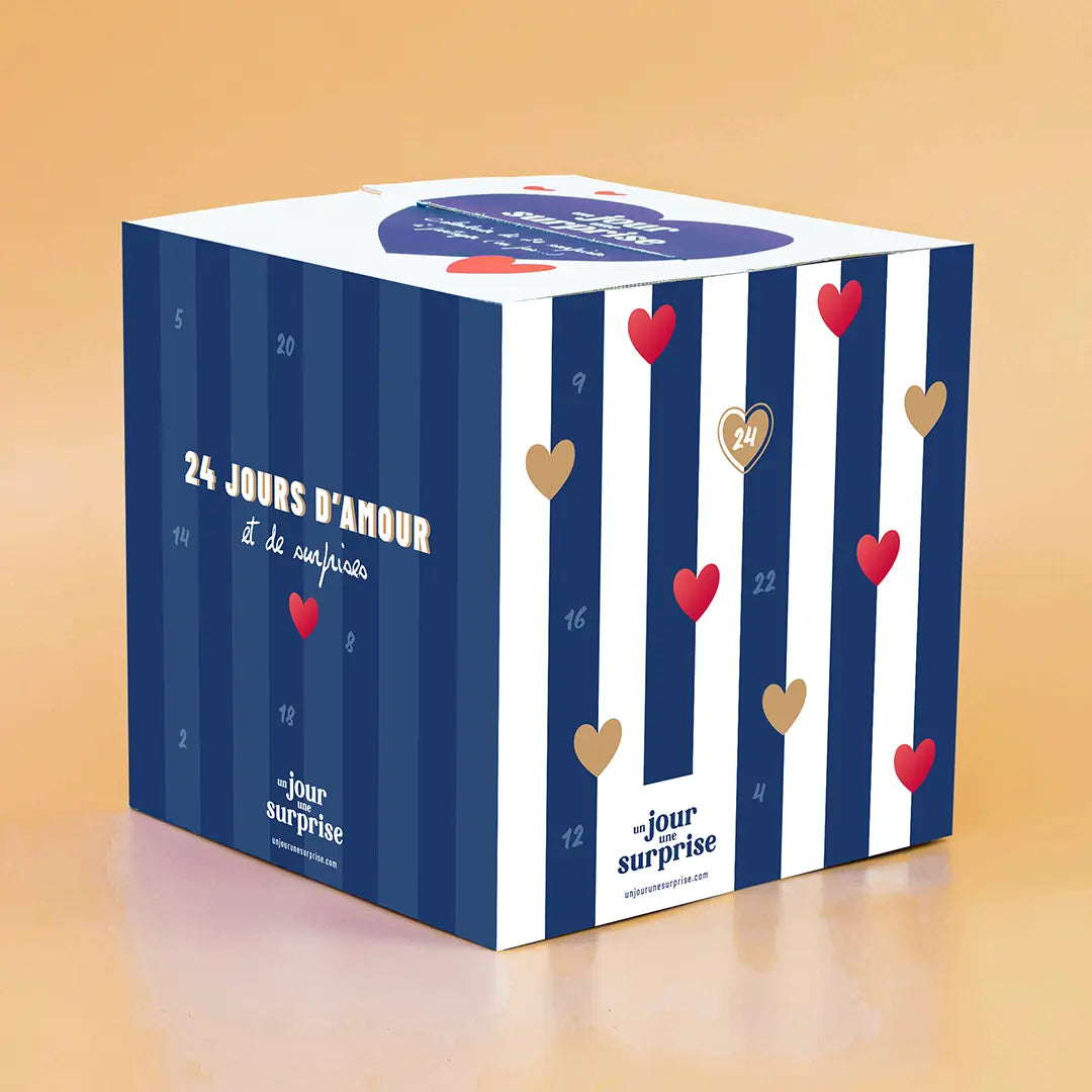 Calendrier de l'Avent cube - cœurs (PRÉCOMMANDE - livraison fin octobre)