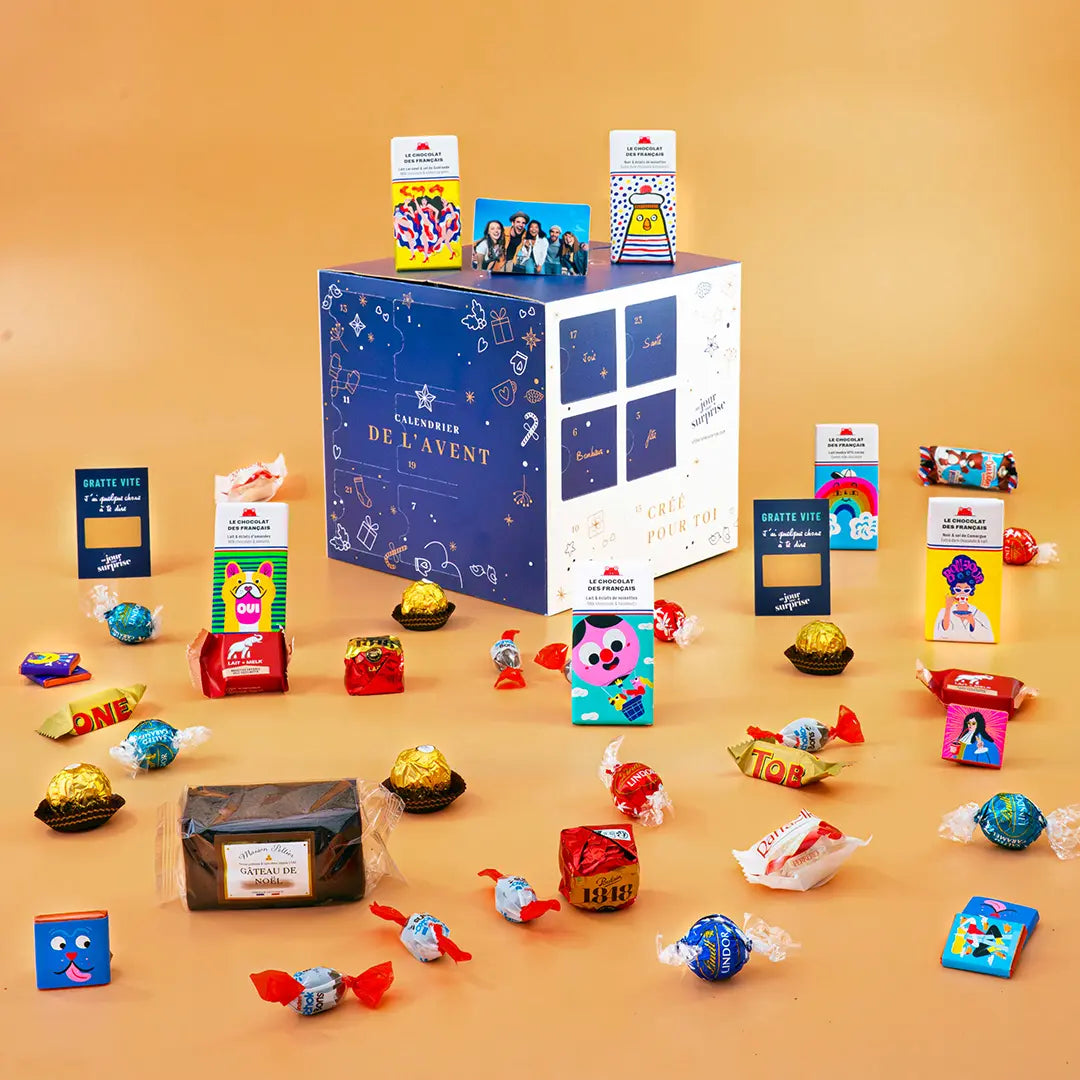 Calendrier de l'avent chocolat à personnaliser en ligne