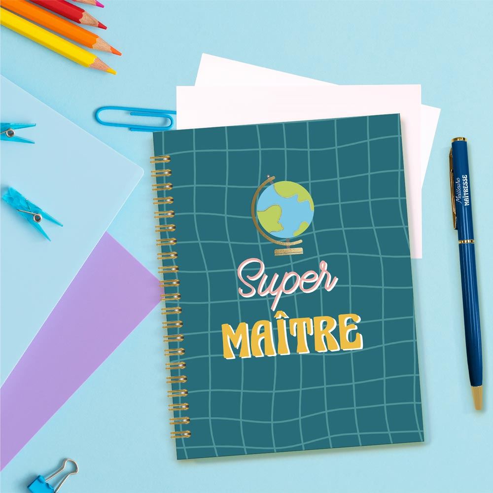 Carnet de notes avec stylo - Super maitre
