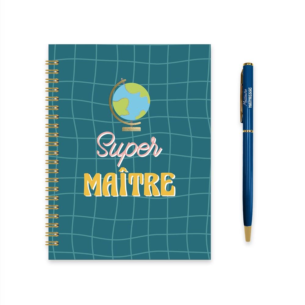 Carnet de notes avec stylo - Super maitre