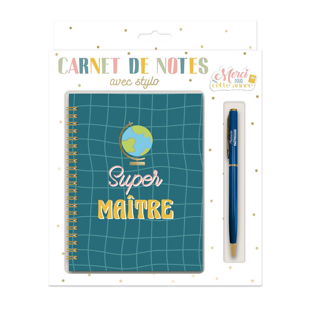 Carnet de notes avec stylo - Super maitre