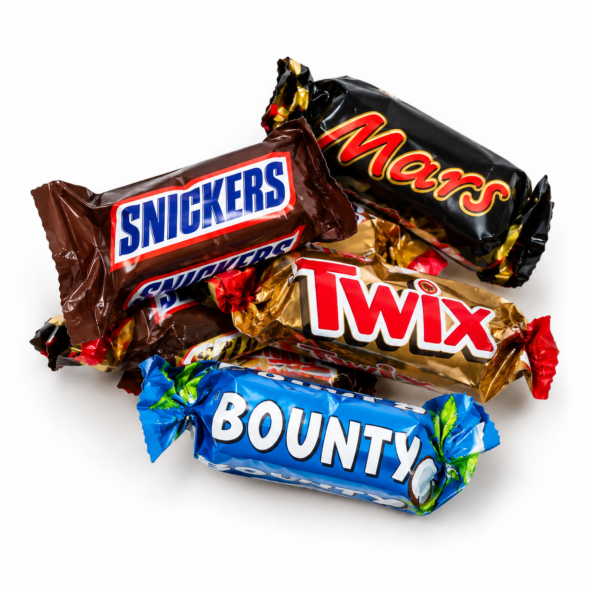 Assortiment Twix, Mars, Snickers, Bounty - aléatoire