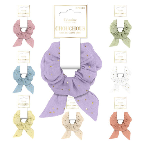 Chouchous en gaze de coton lot de 2