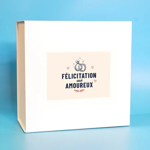 Box cadeau mariage ou pacs "Félicitation aux amoureux"