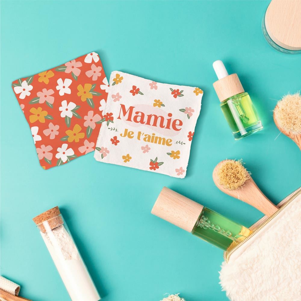 Lot de 2 cotons démaquillants mamie