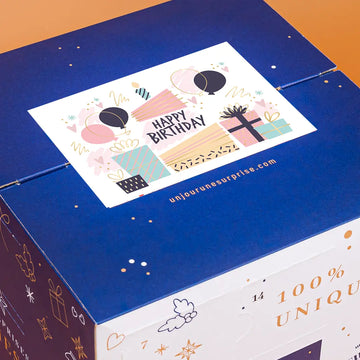 Calendrier de l'avent cube Joyeux Anniversaire à personnaliser
