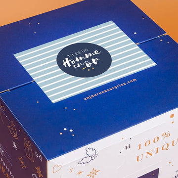 Calendrier de l'Avent cube Homme en Or à personnaliser
