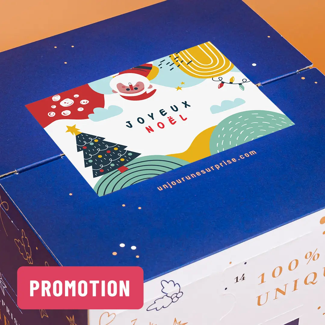 Calendrier de l'avent cube - design "Joyeux Noël"