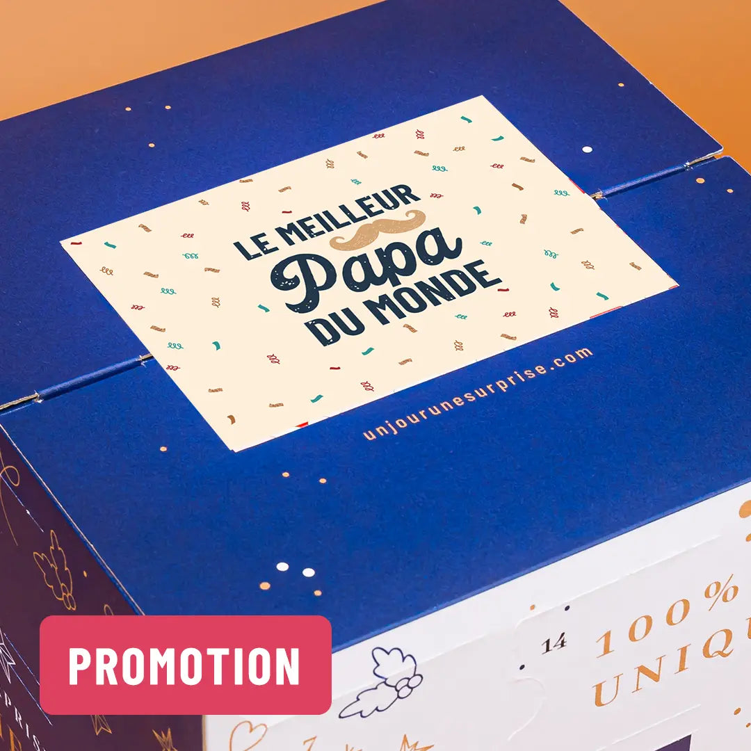 Calendrier de l'avent cube - design "Le meilleur papa du monde"