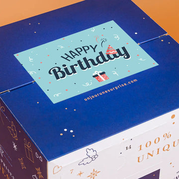 Calendrier de l'avent cube Happy Birthday à personnaliser