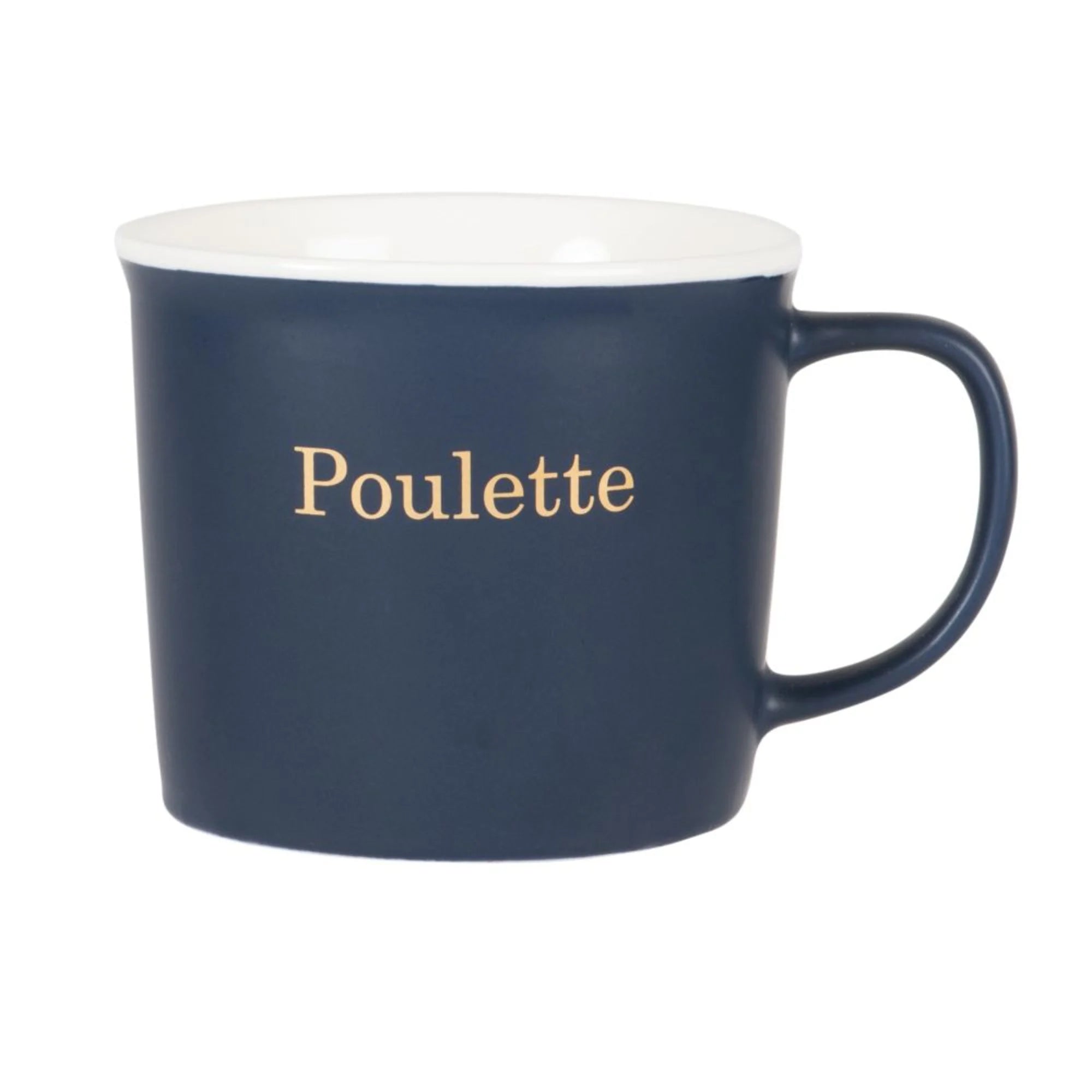 Mug en porcelaine bleu marine poulette