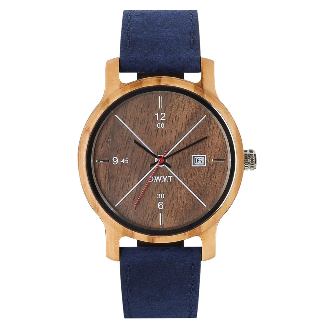 Montre bleu saphir en cuir - Côme