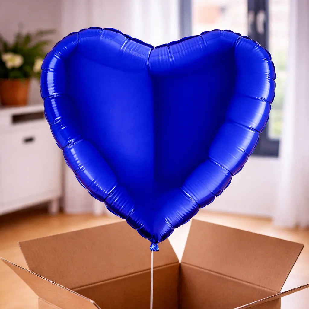 Ballon hélium coeur bleu