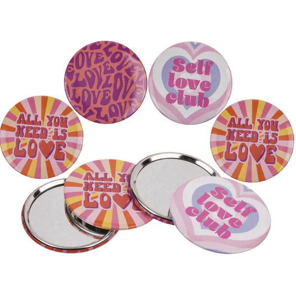 Miroir de poche rond "Love" – 4 modèles au choix