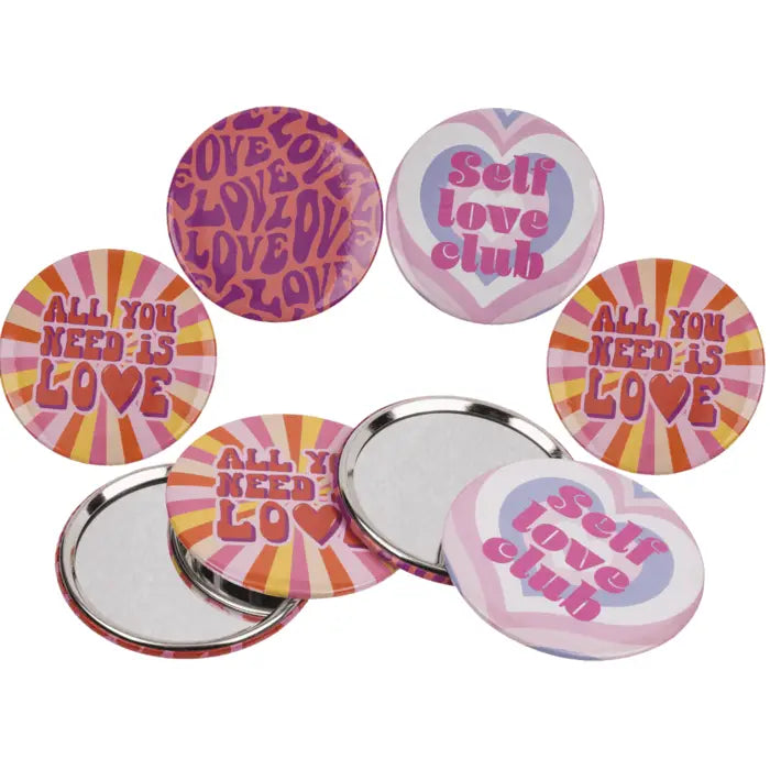 Miroir de poche rond "Love" – 4 modèles au choix
