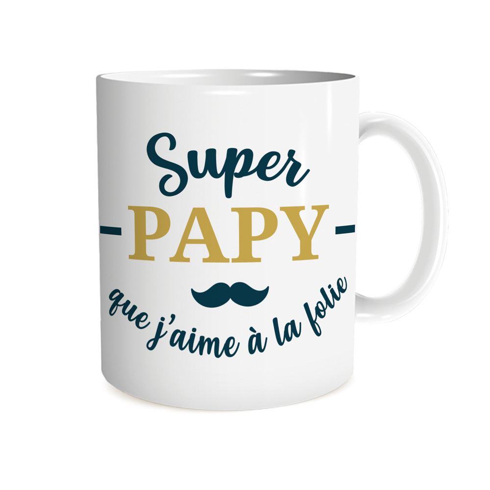 Mug "Super papy que j'aime à la folie"