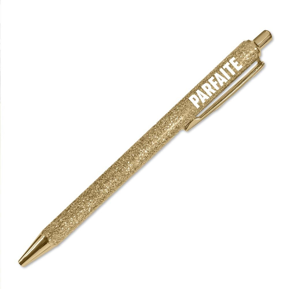 Stylo à paillettes doré "Parfaite"