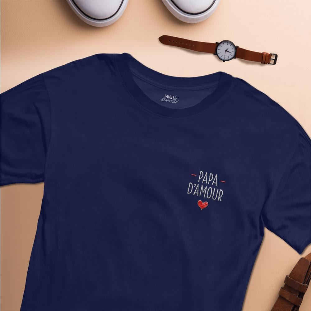 T-shirt papa d'amour marine