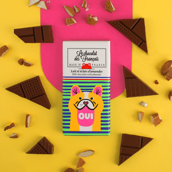 Mini tablette chocolat lait & éclats d'amandes - Le Chocolat des Français