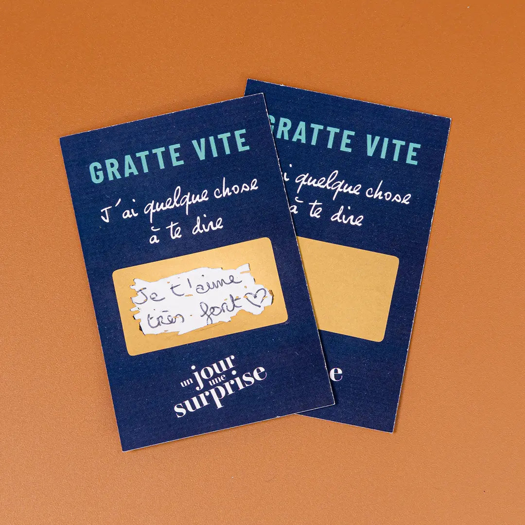 Carte à gratter avec message