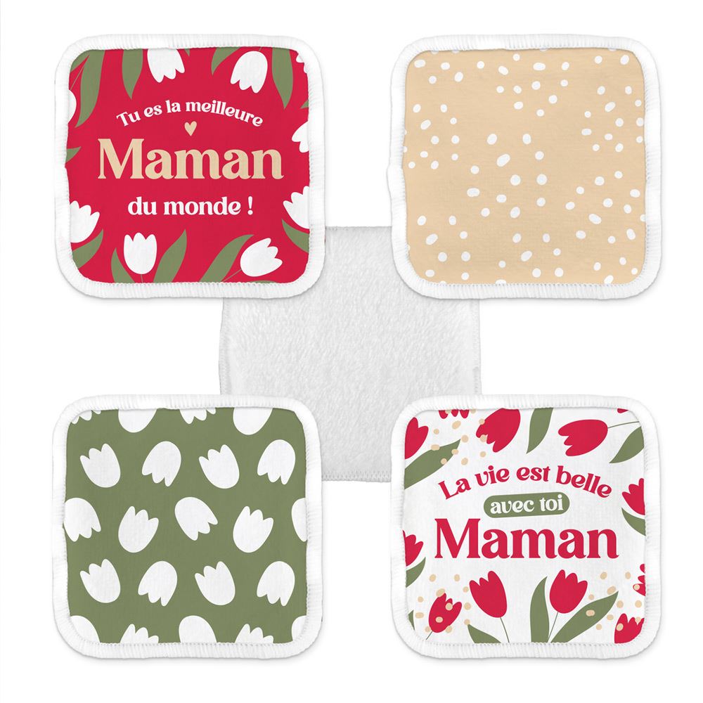 Lot de 2 cotons démaquillants Maman